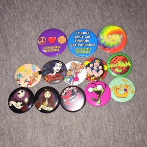 13 old school cartoon pins